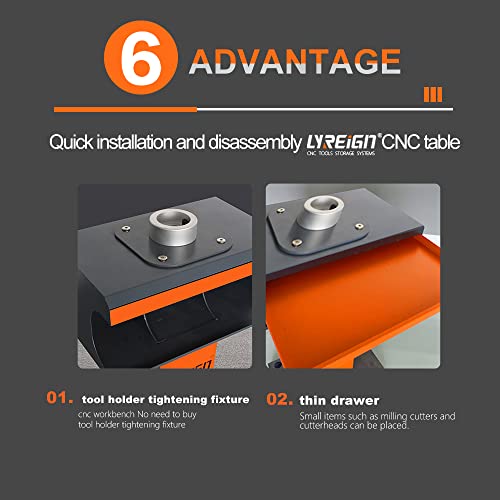 LYREIGN CNC Tool Holder Professional CNC Tool disassembly Workbench,CNC Tool Rack, Remove The CNC Tool Holder Tool Rack CAT40 LYREIGN