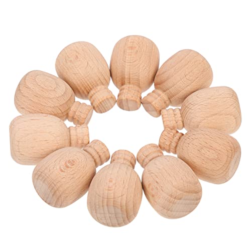 Milisten 10Pcs Wooden Bottle Unfinished Wooden Peg Dolls Natural Wood Figures Bottle Shapes for Arts and Crafts Projects, 2.5X2.5X3.7CM Milisten