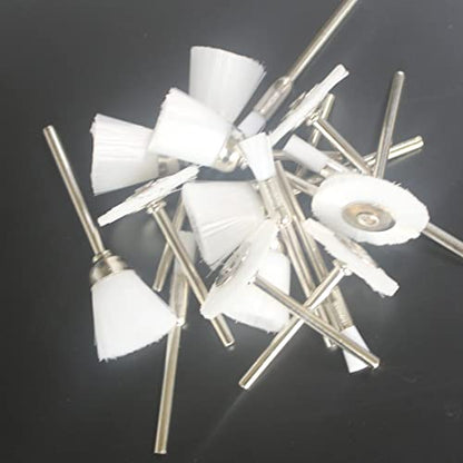 𝐋𝐮𝐨 𝐤𝐞 15 Pcs Mini Abrasive Polishing Kits,1/8 Inch Shank Nylon Fiber Bristle Brush Sets for Dremel Rotary Tool (White)