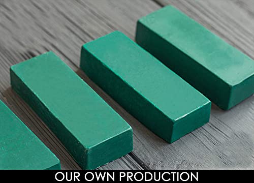 BeaverCraft, Green Strop Compound PP02 - Fine Green Buffing Compound - Leather Strop Green Honing Compound - Buffing Compound 2 Bars 4 Oz - Stainless BeaverCraft