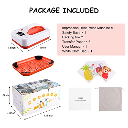 Mini Heat Press Machine - 7" × 5" Portable Heat Press Rapid Even Heat T-Shirts HTV Vinyl Masks Hats Sublimation Heat Transfer Iron with Precise - WoodArtSupply