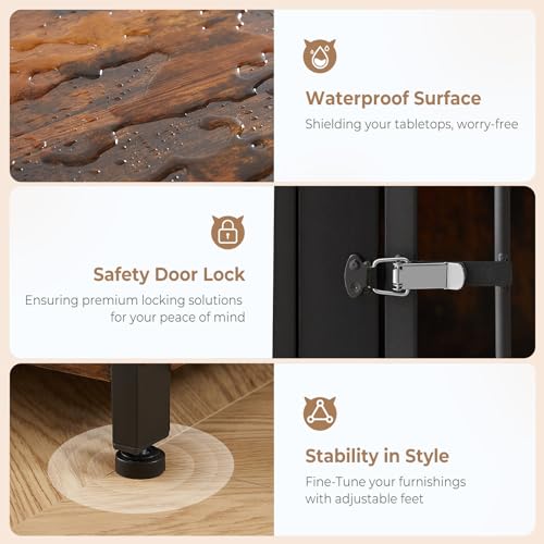 Lyromix 70.86'' Dog Crate Furniture Large Breed TV Stand with Cushion & Double Rooms,Wooden Dog Kennel Dog Crate End Table with Removable Divider for Lyromix