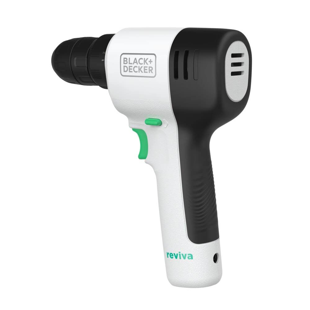 BLACK+DECKER reviva 12V Cordless Drill, 230 lb Torque, Made from Recyled Material (REVCDD12C),White BLACK+DECKER
