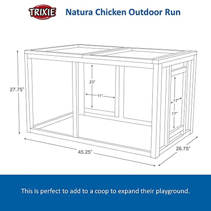 TRIXIE Outdoor Run with Cover, Chicken Cage, Chicken Backyard, Playground, Brown, 45.25 x 26.75 x 27.75 inches - WoodArtSupply