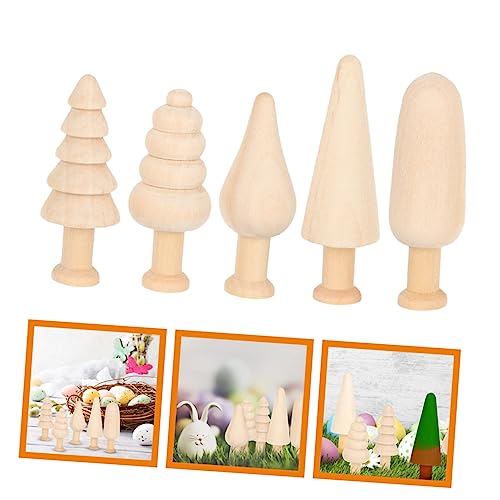 Operitacx 5pcs Toys for Kids Kid Toy Kids Toys Toy's for Kids Toy for Kids Wooden Mini Tree DIY Trees DIY Supplies Unfinished Wood Christmas Trees Operitacx
