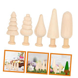 Operitacx 5pcs Toys for Kids Kid Toy Kids Toys Toy's for Kids Toy for Kids Wooden Mini Tree DIY Trees DIY Supplies Unfinished Wood Christmas Trees Operitacx
