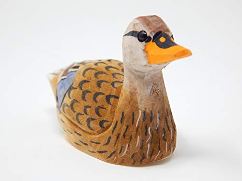 Female Mallard Duck Wood Ornament Brown Hen Hanging Figurine Handmade Carved Decoration Selsela