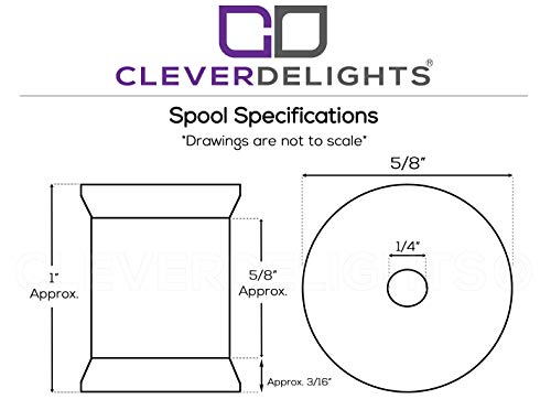 CleverDelights 1" x 5/8" Wood Spools - 50 Pack - 1 Inch Craft Spools - WoodArtSupply