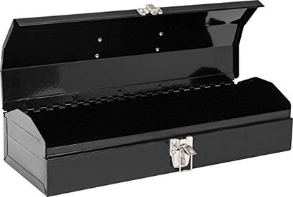 Torin ATB102B 16" Hip Roof Style Portable Steel Tool Box with Metal Latch Closure, Black - WoodArtSupply