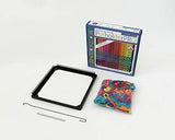 Friendly Loom 10" PRO Size Black Potholder Metal Loom Kit with Bright Rainbow Color Cotton Loops to Make 2 Potholders, Weaving Crafts for Kids & Harrisville Designs