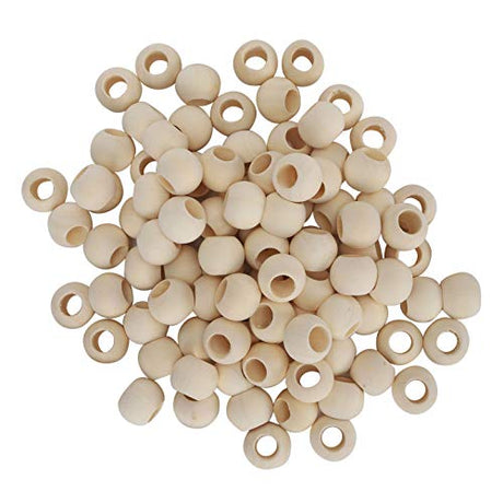 HERCHR 100Pcs Wooden Beads, Round Hole Unfinished Wood Beads for Crafts, Jewelry Making, DIY Crafting 20mm HERCHR