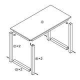 Decoholic Modern Computer Desk 63” Large Workstation Office Desk Computer Table Study Writing Desk for Office Home, with Leg Bars,Industrial Decoholic