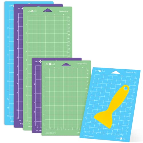 HTVRONT Cutting Mat for Cricut Joy Machine, 6 Pack Cutting Mats (3 Pcs 4.5X12in & 3 Pcs 4.5X6.5in), Variety Adhesive Cutting Mats Replacement - WoodArtSupply