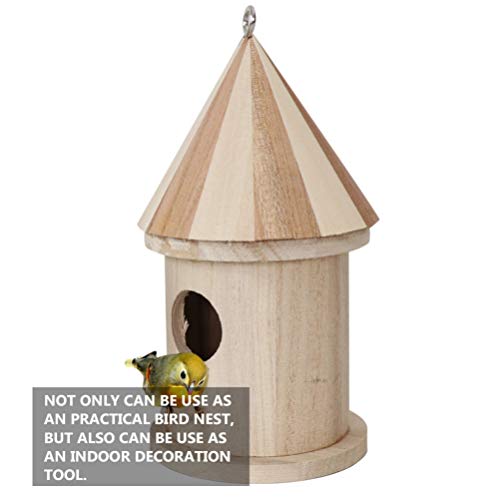 EXCEART 2Pcs Wooden Bird House Unfinished Birdhouse to Paint Hanging Birdhouse for Outside, Garden Patio Decorative - WoodArtSupply