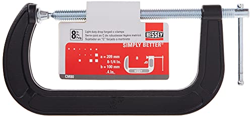BESSEY CM80 Drop Forged, C-Clamp, 8 In.,Black Bessey