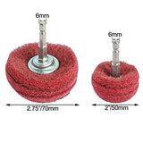 Hiqalty 6PCS Non Woven Abrasive Buffing Polishing Wheel Drill Attachment Set,Scouring Pads Power Scrubber Cleaning Kit, Power-Operated Abrasive Hiqalty
