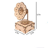 YII WMOC 3D Wooden Puzzle Music Box Phonograph Hand Crank Music Box Teaser Science and Education Education DIY Kits 3D Puzzles for Adults yii wmoc