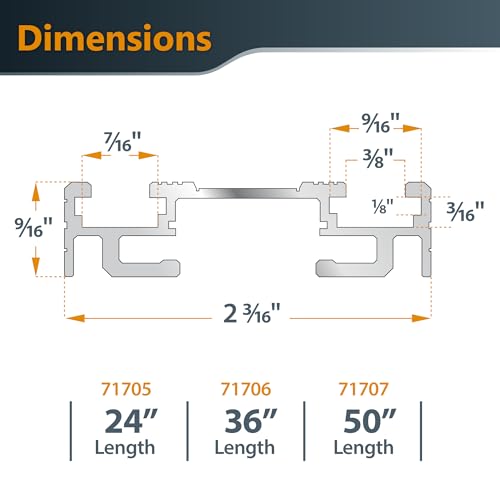 POWERTEC 71705 24 Inch Circular Saw Guide for Circular Saw, Router and Jig Saw, Contractor Straight Edge Clamp Saw Guide for Cutting Plywood and POWERTEC