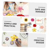 Gogogmee 1 Set Painting Flower Wood Piece Wooden Flower Discs Crafts Unfinished Wood Slices Wood Cutouts Shapes Kids Arts and Crafts DIY Painting Gogogmee