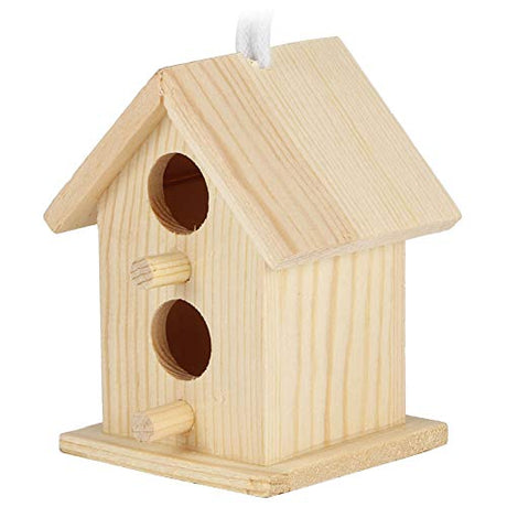 Meiyya Unfinished Birdhouse to Paint for Birdwatching with Perch, MoistureResistant Bird Nests, 3Pcs Birds Supplies Wooden Bird House for Swallows Meiyya