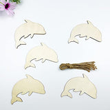 20pcs Unfinished Dolphin Shaped Wood Cut Out Dolphin Wood DIY Crafts Cutouts Blank Wooden Dolphin Shaped Shaped Hanging Ornaments for Wedding JEKEJIAJIU