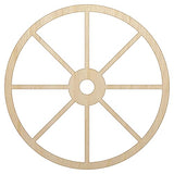 Wagon Wheel Solid Unfinished Wood Shape Piece Cutout for DIY Craft Projects - 1/4 Inch Thick - 4.70 Inch Size Sniggle Sloth