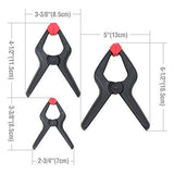 WORKPRO 16-Piece Nylon Spring Clamp Set-4pc 6-1/2", 6pc 4-1/2" , 6pc 3-3/8", for Woodworking, Photography Studios and DIY Works, Black WORKPRO