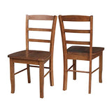 IC International Concepts International Concepts Set of 2 Madrid Ladderback Chairs, Distressed Oak IC International Concepts