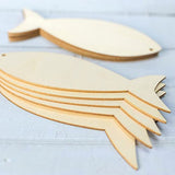 Fish Wood Craft Sea Fish Shape Unfinished Wood DIY Craft Ornament for Wedding Birthday Thanksgiving Party Sea Theme Party Decoration 10Pack Lamantery