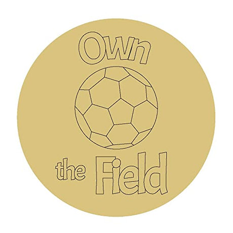 Own The Field Design by Lines Unfinished Wood Cutout Kids Room Soccer Door Hanger MDF Shape Canvas Style 1 Art 2 (6") Diverse Woodworking