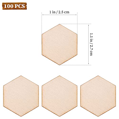 MILISTEN 100pcs Woodsy Decor Mini Hexagon Wood Chip Unfinished Homemade Ornaments Blank Ornaments Blank Unfinished Wood Slices Blank Wooden Ornaments