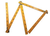 Binzer Folding Wooden Stick Ruler, Inch & Metric (6-foot-6-inch/2-Meter When Straight), Carpenters/General Use Binzer