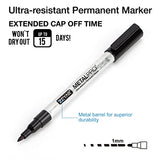 ZEYAR Permanent Marker Pens, Extra Fine Tip(1mm), Waterproof & Smear Proof ink, Aluminum Barrel, Quick Drying- Great on Plastic,Wood,Stone,Metal and ZEYAR
