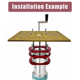 Router Lift Base, 4 Jaw Clamping Router Table Lifting System Base Woodworking Engraving DIY Tools for 64-66mm Diameter Motors Luqeeg