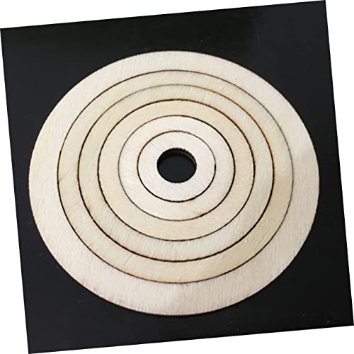 SEWACC 50pcs Natural Wood Frame Wood Decor Rustic Decor Bamboo Hoops for Crafts Flat Wreath Form Wooden Circles DIY Craft Decor Ring Dreamcatcher SEWACC