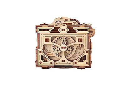 Wood Trick Enigma Chest Lock Puzzle Box Wooden 3D Puzzles for Adults and Kids to Build - Engineering DIY Project Mechanical Model Kits for Adults Wooden Models