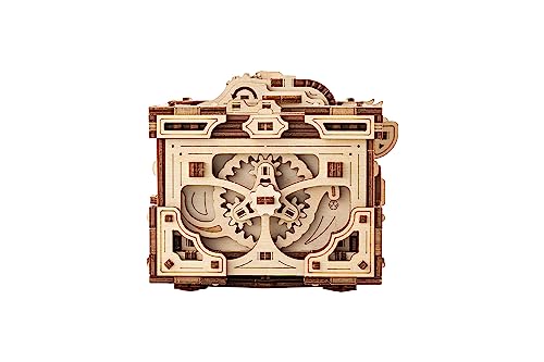 Wood Trick Enigma Chest 3D Puzzle Box - Challenging Wooden Mechanical Model Kit for Adults and Kids Wood Trick