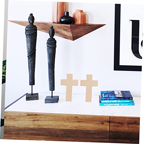 SEWACC 36Pcs Wooden Crosses for Crafts Wooden Cross Charm Small Wooden Crosses Unfinished Wood Cross Rustic Wooden Cross Jesus Wooden Cross Mini SEWACC