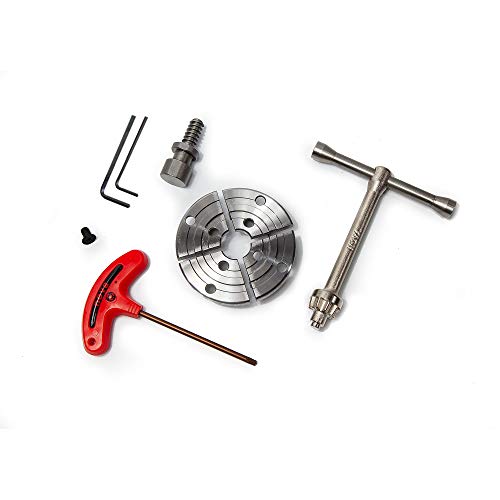 NOVA 48290 PRO-TEK G3 Insert Type Wood Turning Nickel Plated Chuck and Laser Etched Precise Jaw Set with T Bar Wrench and 6 Point Star Fasteners Nova