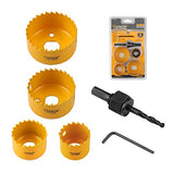 Hoteche 6-Piece Hole Saw Set - Versatile Hole Cutter Kit for Wood, Plastic, and Fiberboard - Clean, Accurate Cuts with Arbor Hole Drill - Compatible Hoteche