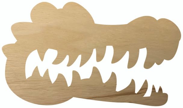 Alligator Head Craft 5" Cutout, Unfinished Wood Gator Mascot Shape NEXTCraft