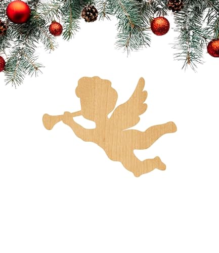 3 Pcs Cherub Supply 3" Wooden Shape Ornaments Unique Unpainted Smooth Surface Unfinished Laser Cutout Wood Sheets Boards for Crafts 1/8 Inch Thick WoodArtSupply