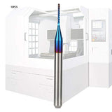 10pcs Tungsten Nose End Mill Blue Coated Spiral Router Bits Milling Machine Cutter Drill Bit CNC Rotary Burrs Set Tool(0.8mm) Wal front