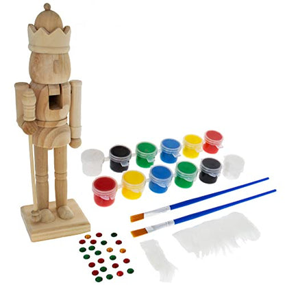 Unfinished Wooden Nutcracker DIY Craft Kit 10 Inches