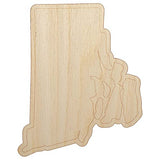 Rhode Island State Silhouette Unfinished Wood Shape Piece Cutout for DIY Craft Projects - 1/4 Inch Thick - 6.25 Inch Size Sniggle Sloth