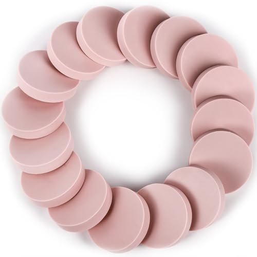 Tosnail 30 Pack 2" Round Rubber Stamp Carving Blocks, Soft Rubber for Craft Project, Great for Beginners and Professional - Pink Tosnail