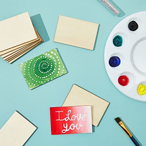 60 Pack Unfinished Wood Rectangles for Crafts, 2x3 Wooden Pieces for Painting, DIY Projects, Decorations, Engravings Bright Creations