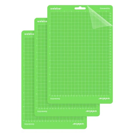 Welebar 8.5x12 Inch Cutting Mats for Cricut Joy Xtra, 3 Pack Standard Adhesive Non-Slip Cut Mat for Sewing Quilting Crafts Welebar