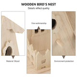 NUOBESTY Wooden Bird House Unfinished Birdhouse to Paint for Kids and Adult Wood Hanging Sleeping Nest for Bird Garden Bird Bed for Hummingbird NUOBESTY