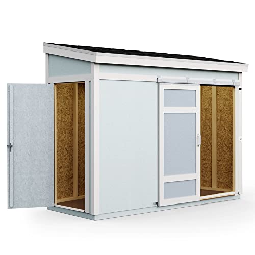 Handy Home Products Cambria 10x4 Outdoor Wood Storage Shed with Full Floor System Handy Home Products